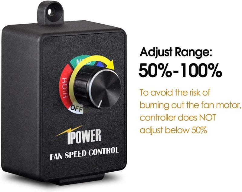 I-Power 4 Inch 195 CFM Upgrade Inline Fan, Air Carbon Filter, 8 Feet Ducting Speed Controller Rope Hanger, Exhaust Blower for Grow Tent Ventilation - Image 5
